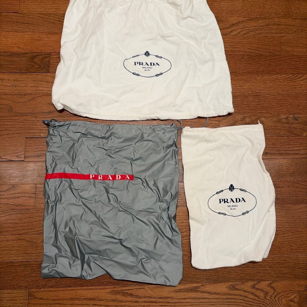 Prada Shoe Dust Bags – Set of 3 – Authentic Prada Milano - Mixed Type Shoes